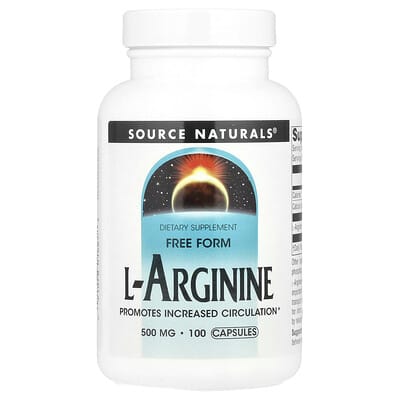 L-Arginine, свободная форма, 100 капсул