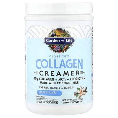 Collagen Creamer с растительным белком, ваниль, 11.64 oz (330 g)