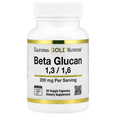 Beta Glucan 1-3, 1-6, 200 mg, 60 растительных капсул