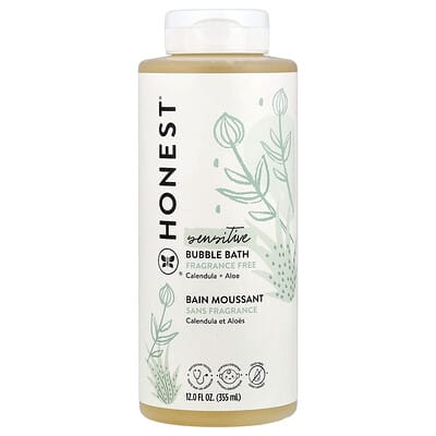 Средство для ванны The Honest Company Sensitive, Bubble Bath, Fragrance Free, 12 fl oz (355 ml)