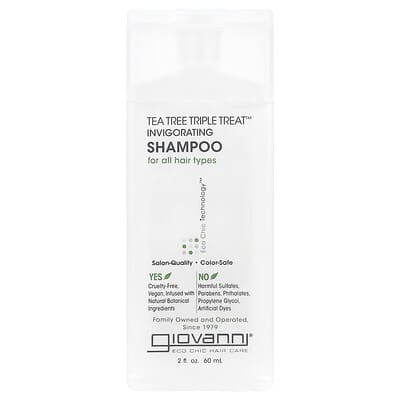 Шампунь Tea Tree Triple Treat™, тонизирующий, для всех типов волос, 2 fl oz (60 ml)