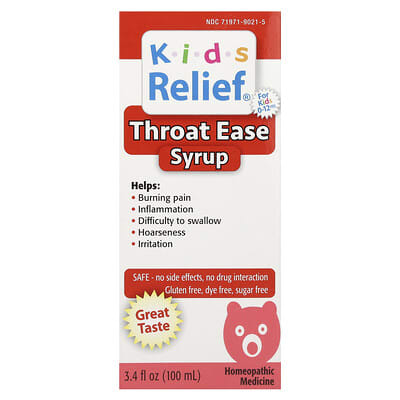 Kid's Relief®, сироп для облегчения боли в горле, 0-12 лет, 3.4 fl oz (100 ml)