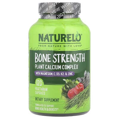 Bone Strength, растительный комплекс кальция, 120 вегетарианских капсул