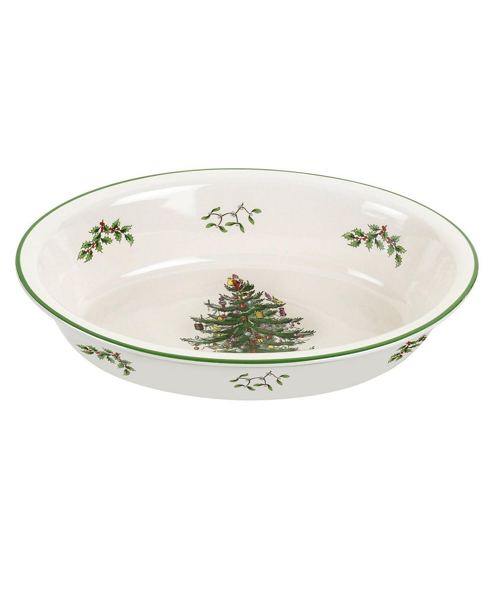 Плоская тарелка с овальным ободком «Рождественская елка» Spode