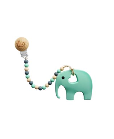 3 Stories Trading Tiny Teethers Детский силиконовый зажим для соски с крупным съемным прорезывателем Elephant
