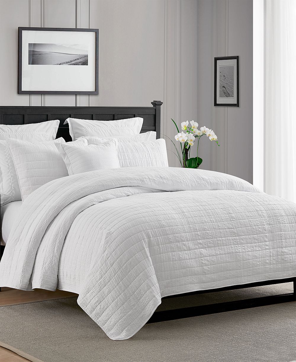 Комплект стеганого покрывала Cathay Home Inc. Enzyme Washed Crinkle, King/California King