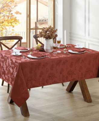 Elrene Elegant Woven Leaves Jacquard Damask Tablecloth, 60" x 120"