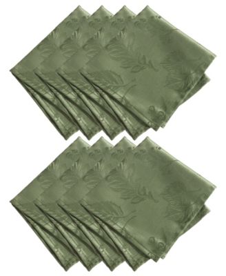 Elrene Elegant Woven Leaves Jacquard Damask Napkin, Set of 8