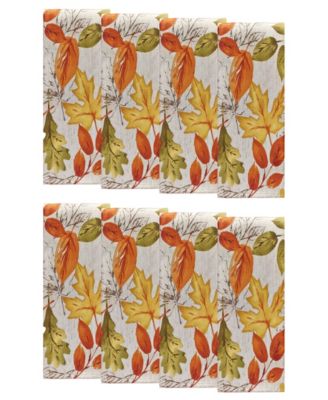 Elrene Autumn Leaves Fall Printed Napkins, Set of 8