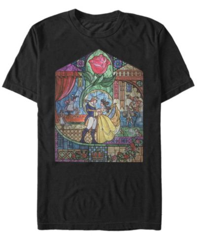 Футболка Disney Men's Beauty and The Beast Glass Portrait Short Sleeve