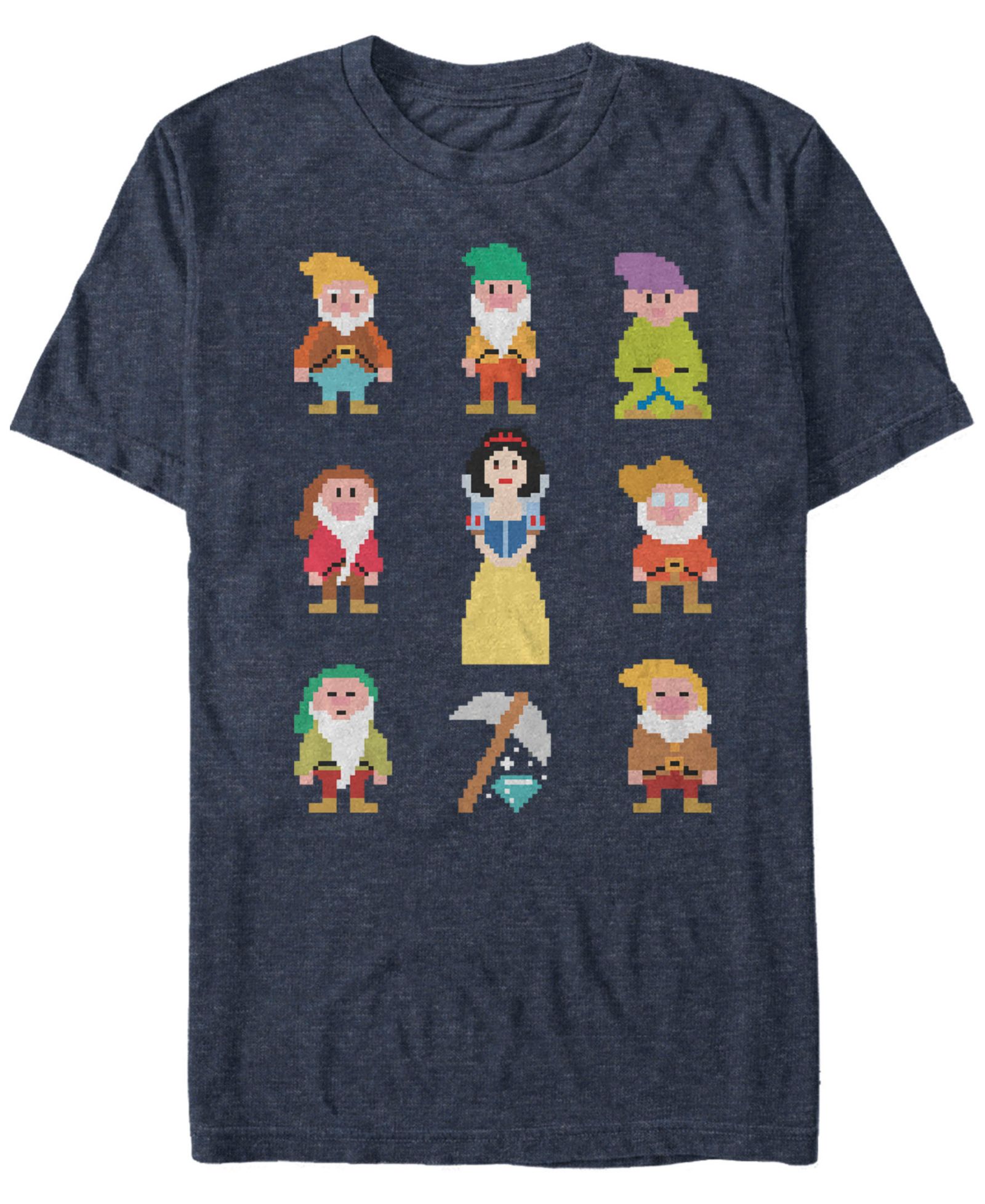 Мужская футболка Disney Snow White Pixelated Dwarf Crew Short Sleeve