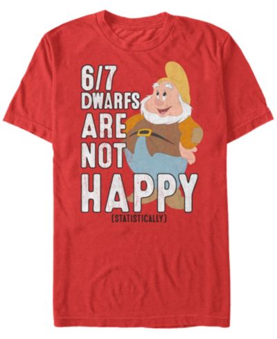 Мужская футболка Disney Snow White Statistically 6/7 Dwarfs are Unhappy с коротким рукавом
