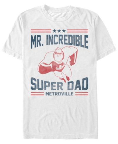 Disney Pixar Men’s The Incredibles Mr. Super Dad Metroville Short Sleeve T-Shirt