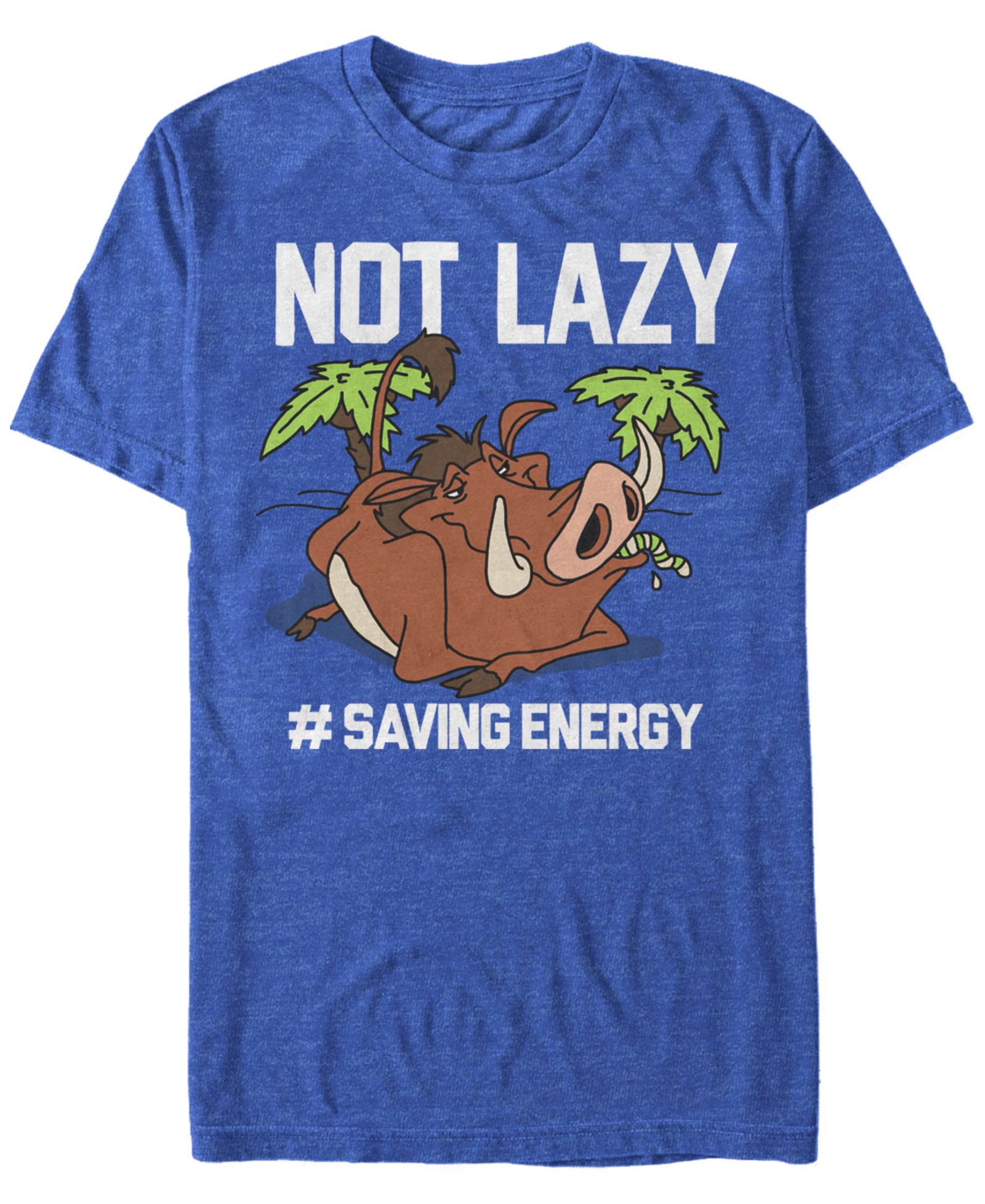 Disney Men's Lion King Pumbaa Not Lazy Short Sleeve T-Shirt