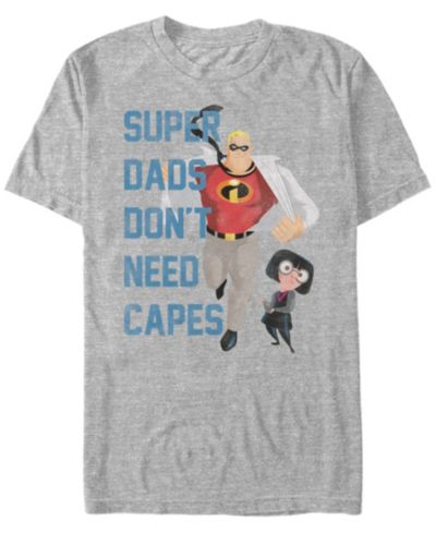 Pixar Мужская футболка The Incredibles Dads Don't Need Capes, короткий рукав
