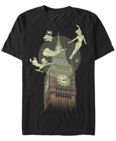 Детская футболка Fifth Sun Disney Men's Peter Pan The Darlings Flying By Clock Tower Short Sleeve