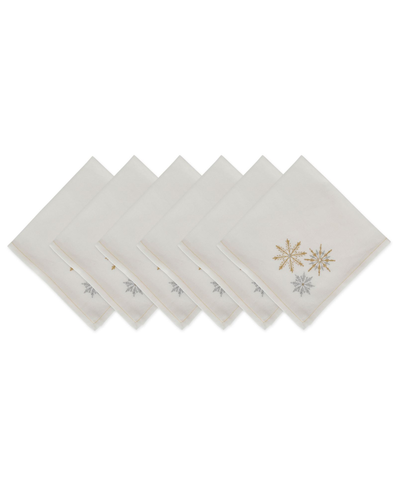 Design Imports Набор салфеток с вышивкой Sparkle Snowflakes, 6 шт