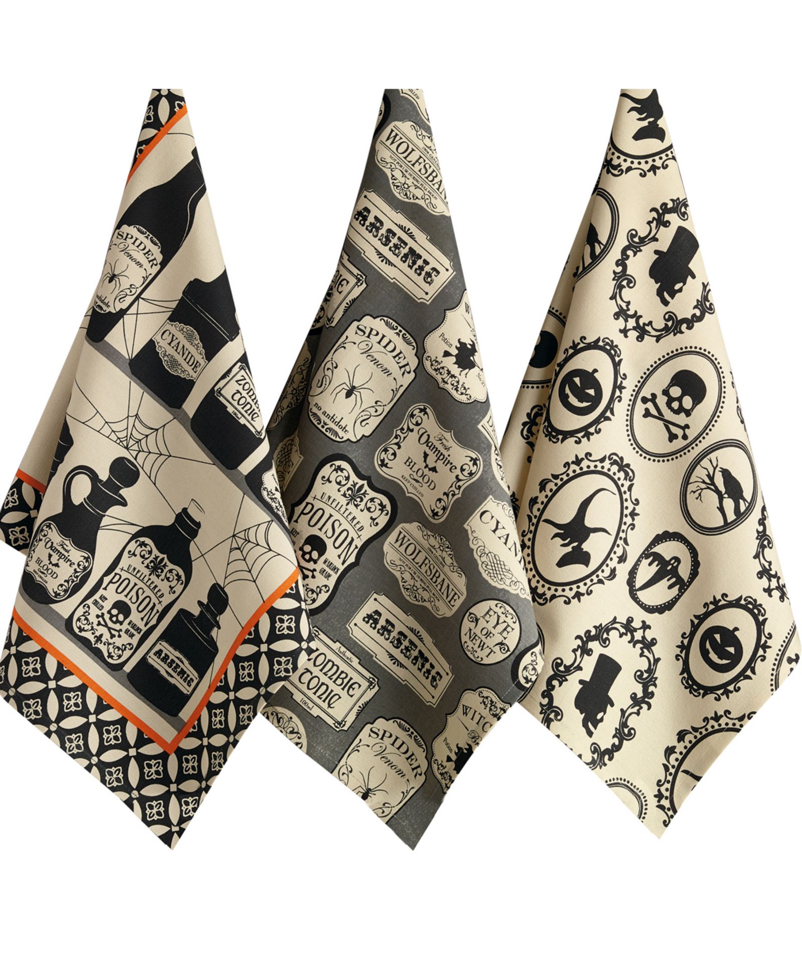 Набор кухонных полотенец Design Imports Assorted Hocus Pocus Printed