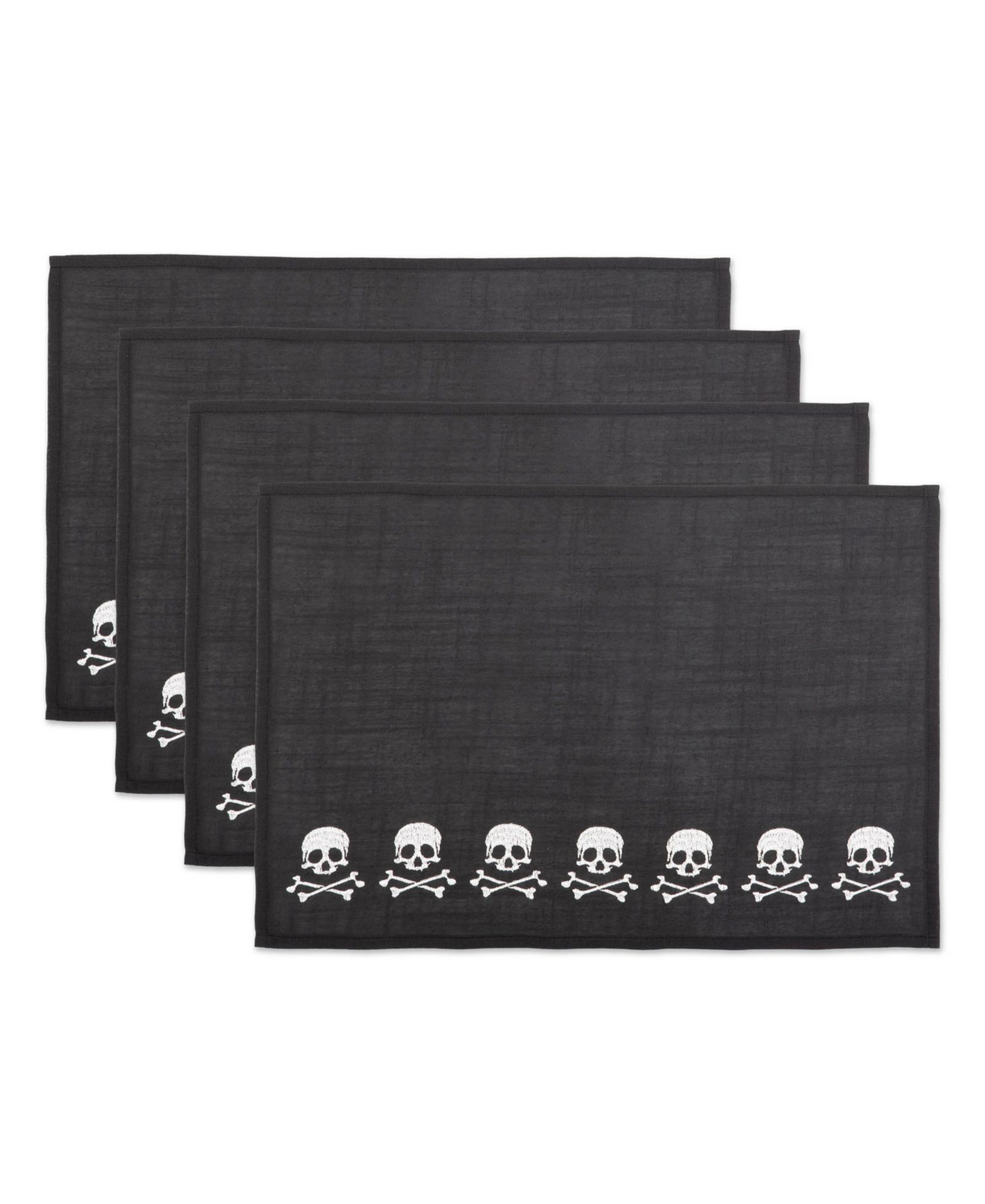 Набор салфеток Design Imports Skulls Embroidered Placemat