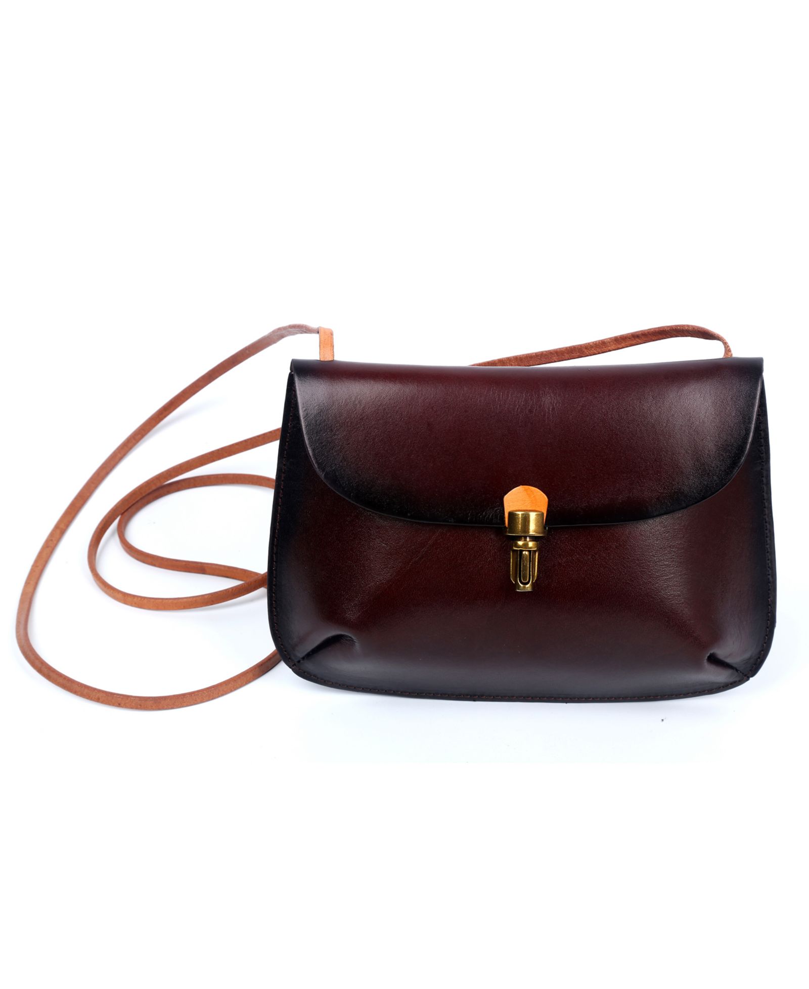 OLD TREND Ada Small Leather Pushlock Crossbody Bag