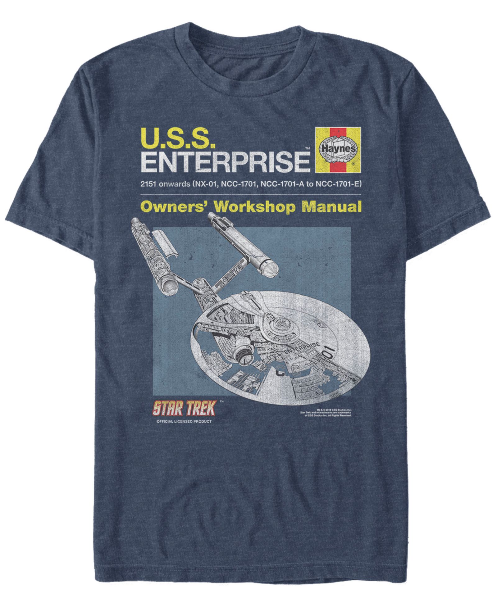 Star Trek Men's The Original Series U.S.S. Enterprise Workshop Manual Short Sleeve T-Shirt