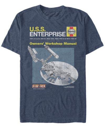 Мужская футболка Star Trek The Original Series U.S.S. Enterprise Workshop Manual Short Sleeve