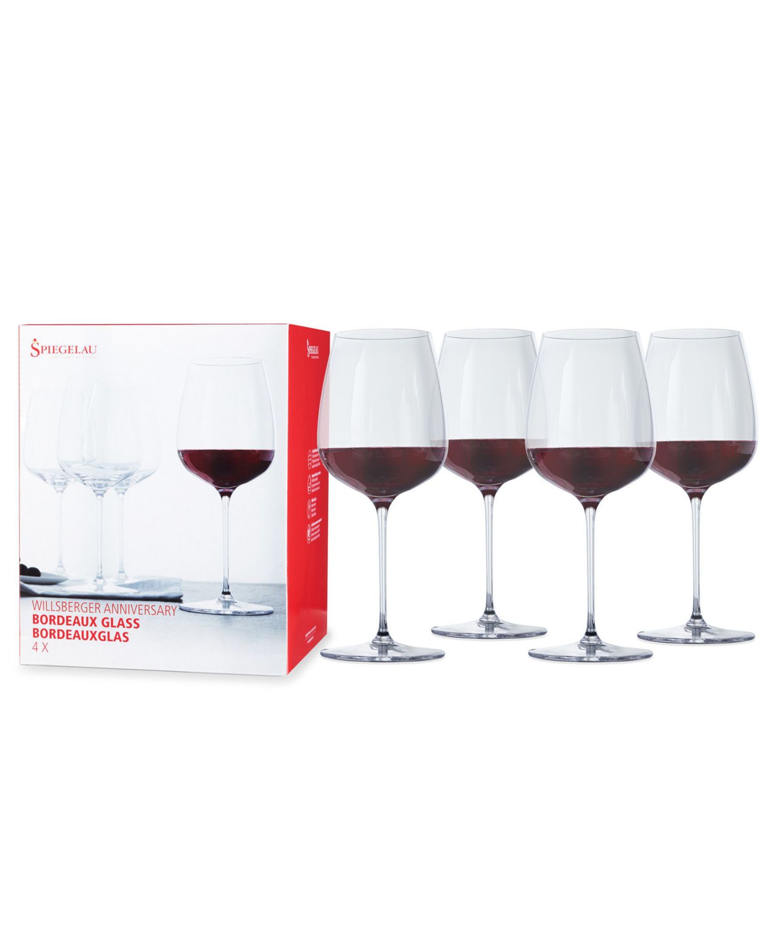 Бокалы для вина Spiegelau Willsberger Bordeaux, набор из 4 шт, 22.4 Oz