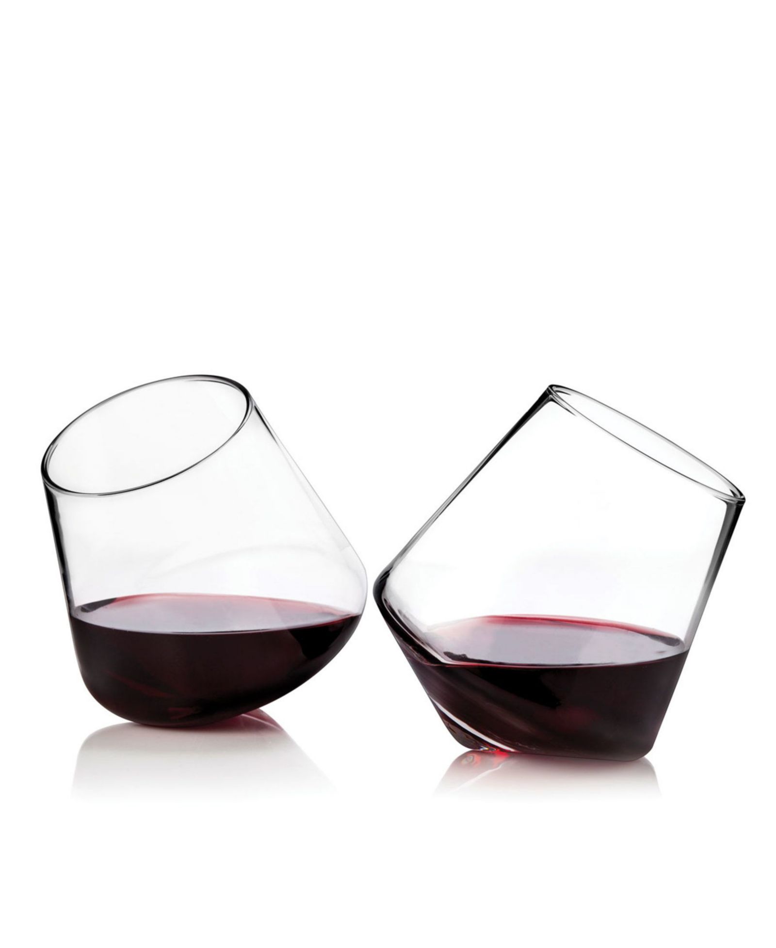 Viski Rolling Crystal Wine Glasses, Set of 2, 12 Oz