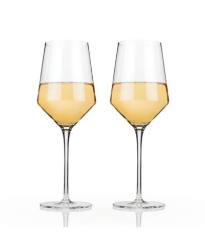 Viski Raye бокалы для вина Chardonnay из хрусталя под углом комплект из 2 шт 13 Oz