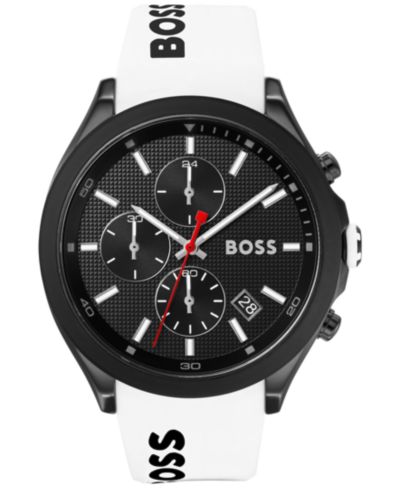 Мужские часы HUGO BOSS Chronograph Velocity с силиконовым ремешком, 45mm