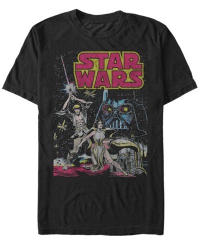 Футболка Star Wars Мужская Classic Comic Luke Leia And Darth Vader с коротким рукавом