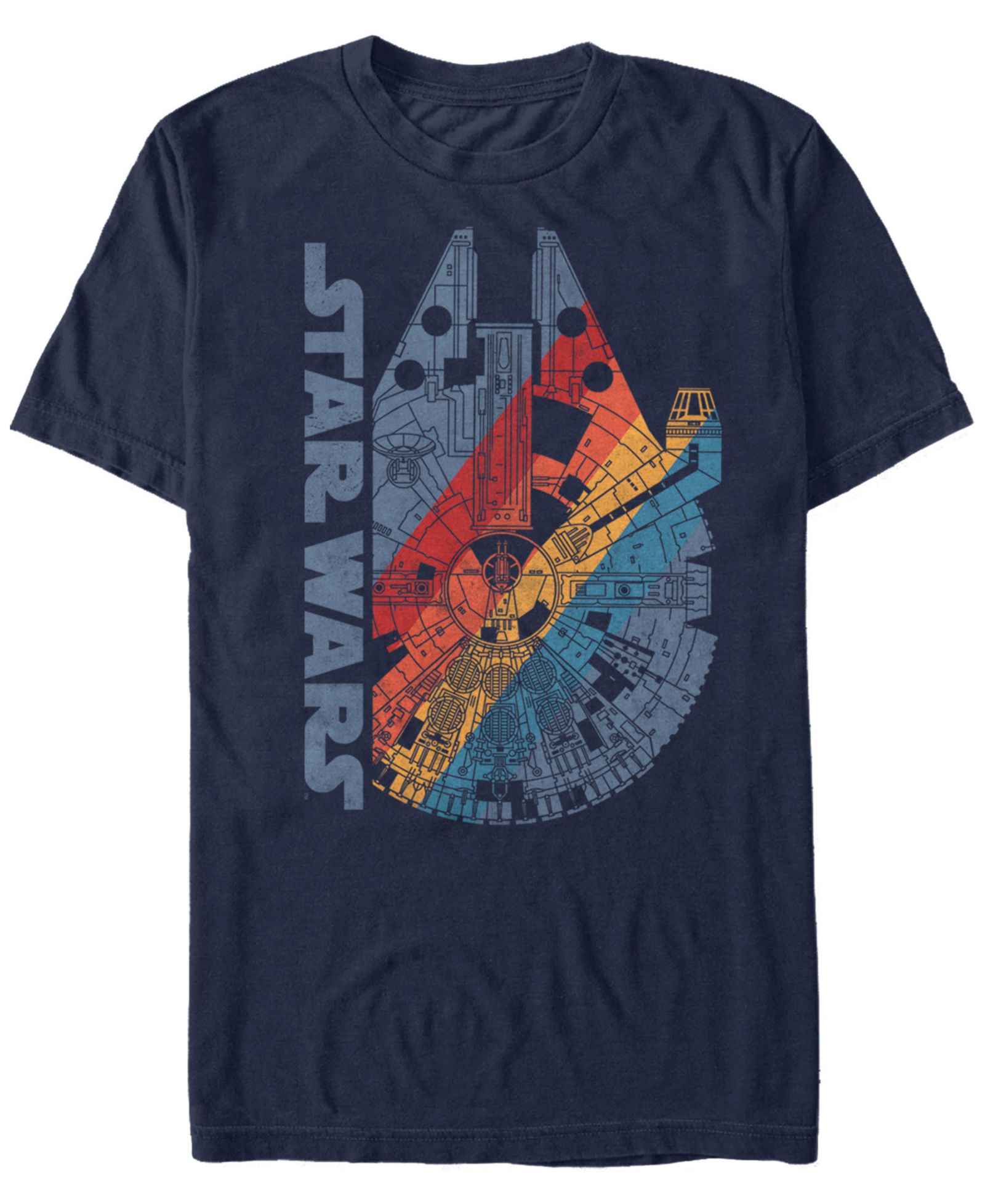 Мужская футболка Star Wars Classic Rainbow Millennium Falcon Logo Short Sleeve