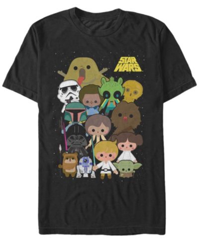 Мужская футболка Star Wars Classic Cute Cartoon Cast с коротким рукавом
