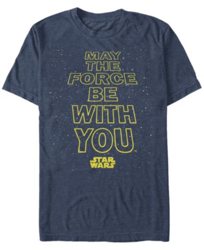 Star Wars Мужская классическая футболка с коротким рукавом May The Force Be With You