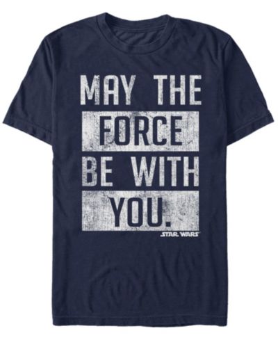 Star Wars Men's May The Force Be With You Stacked Text Short Sleeve T-Shirt