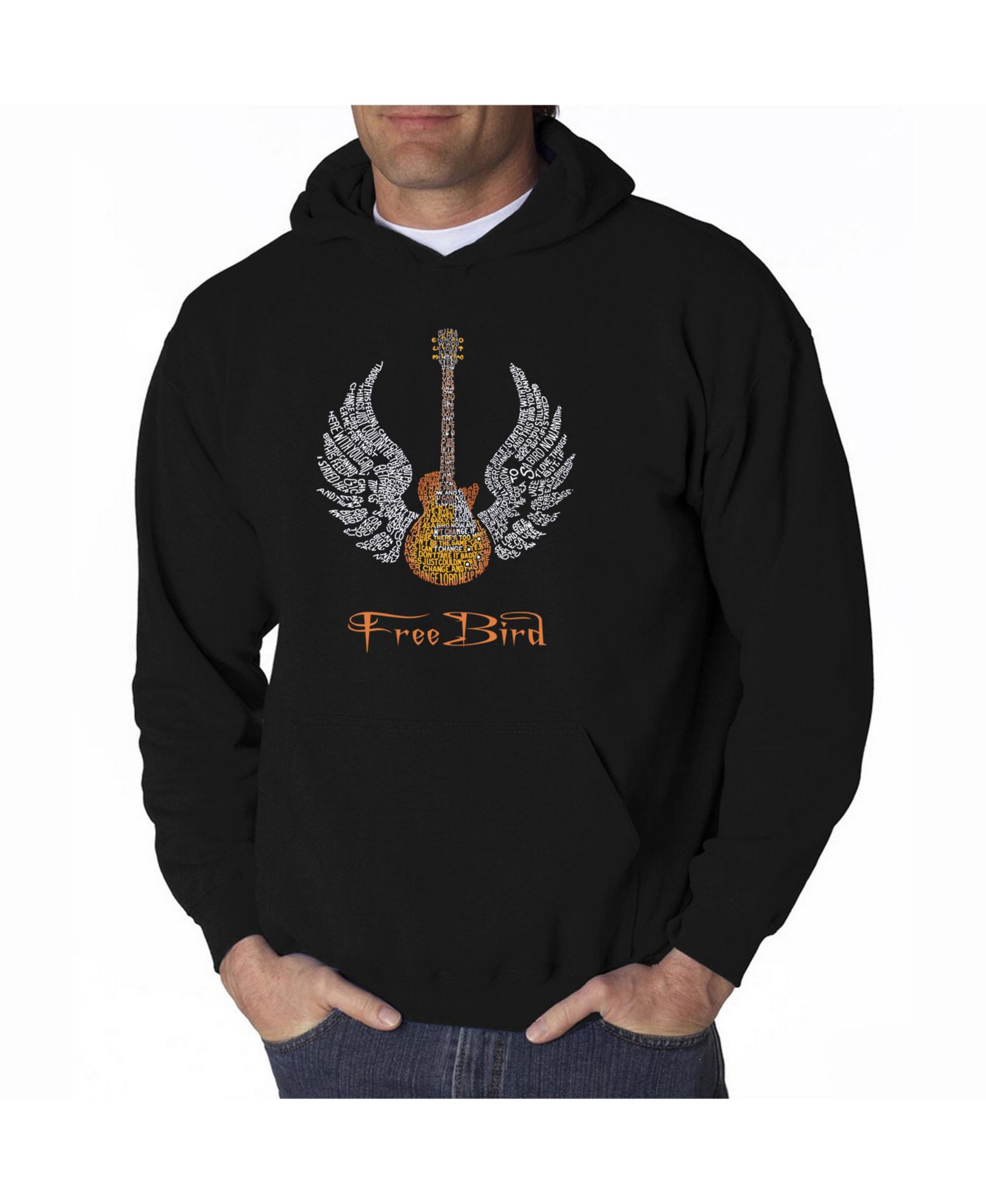 LA Pop Art Men's Word Art Hoodie - Lyrics To Freebird