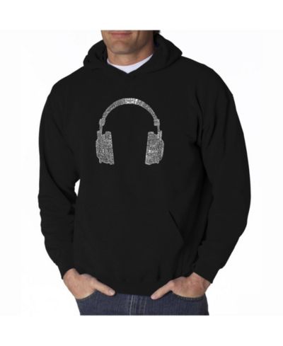 LA Pop Art Мужское худи Word Art - Headphones - 63 Genres of Music
