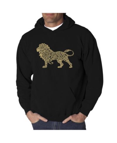 LA Pop Art Men's Word Art Hoodie - Lion
