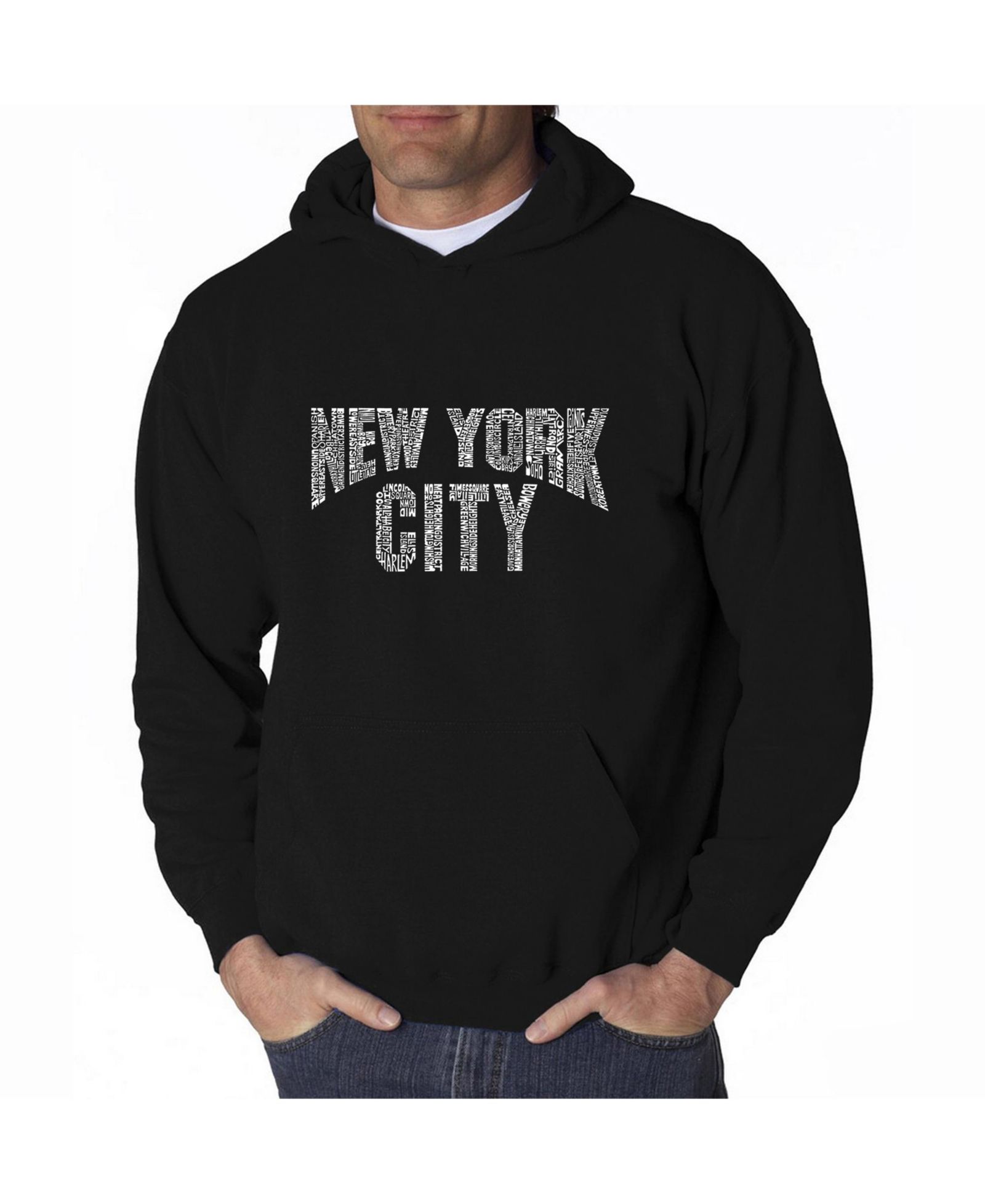 LA Pop Art Мужское худи Word Art - New York City Neighborhoods