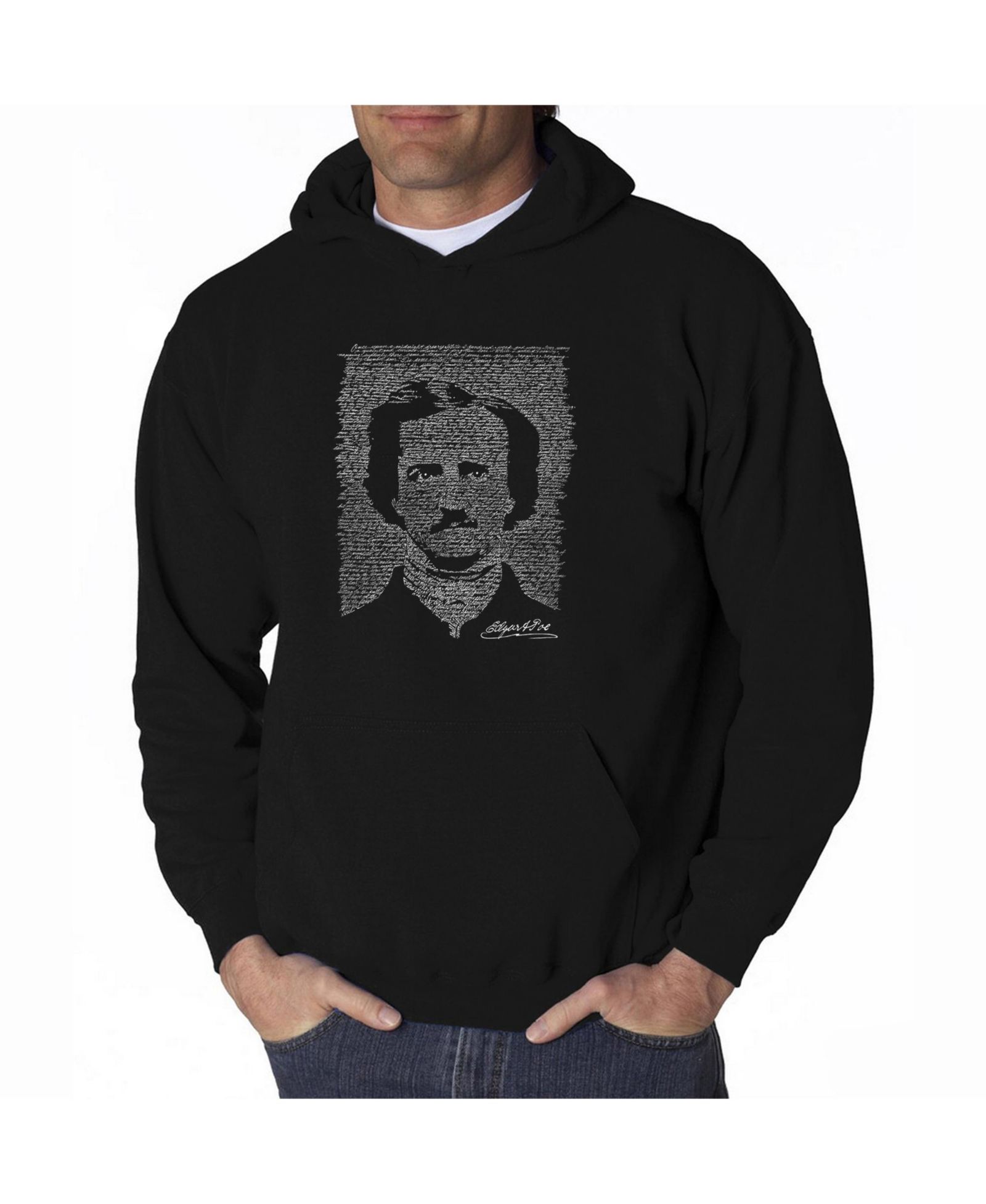 Мужское худи LA Pop Art Word Art - Edgar Allen Poe - The Raven