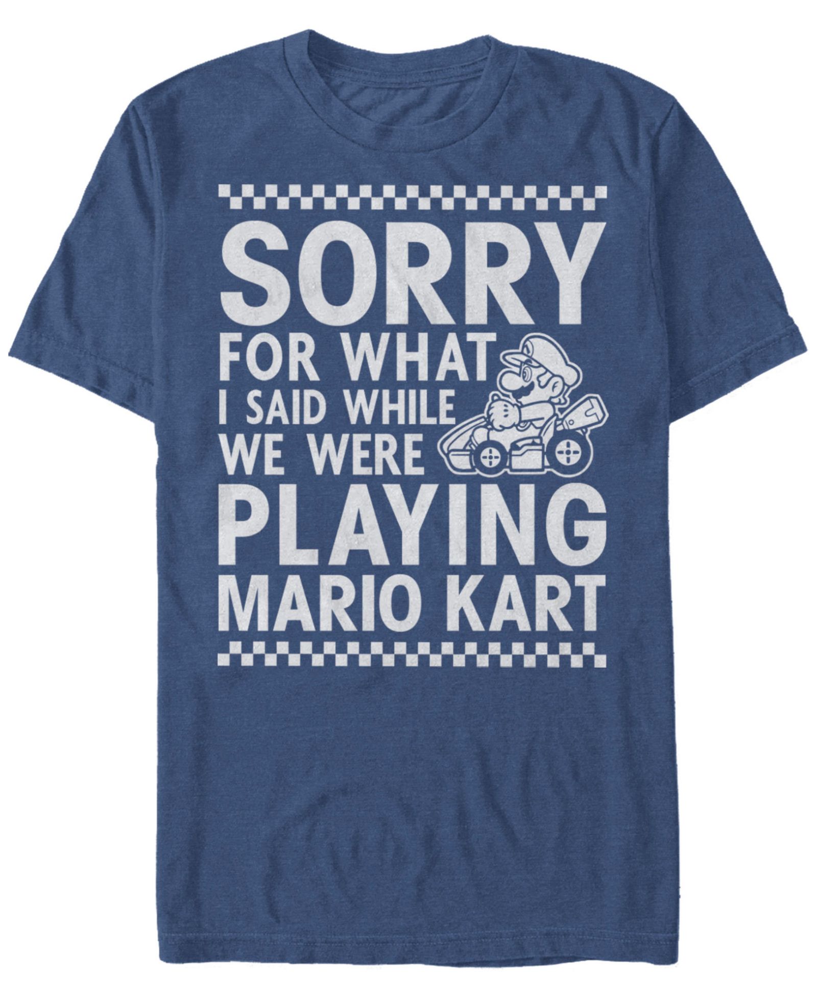 Nintendo Men's Mario Kart I Didn't Mean It While Playing Apology Short Sleeve T-Shirt
