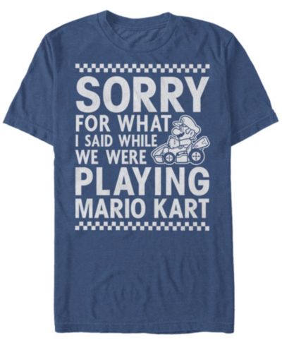 Nintendo Мужская футболка Mario Kart I Didn't Mean It While Playing Apology, короткий рукав