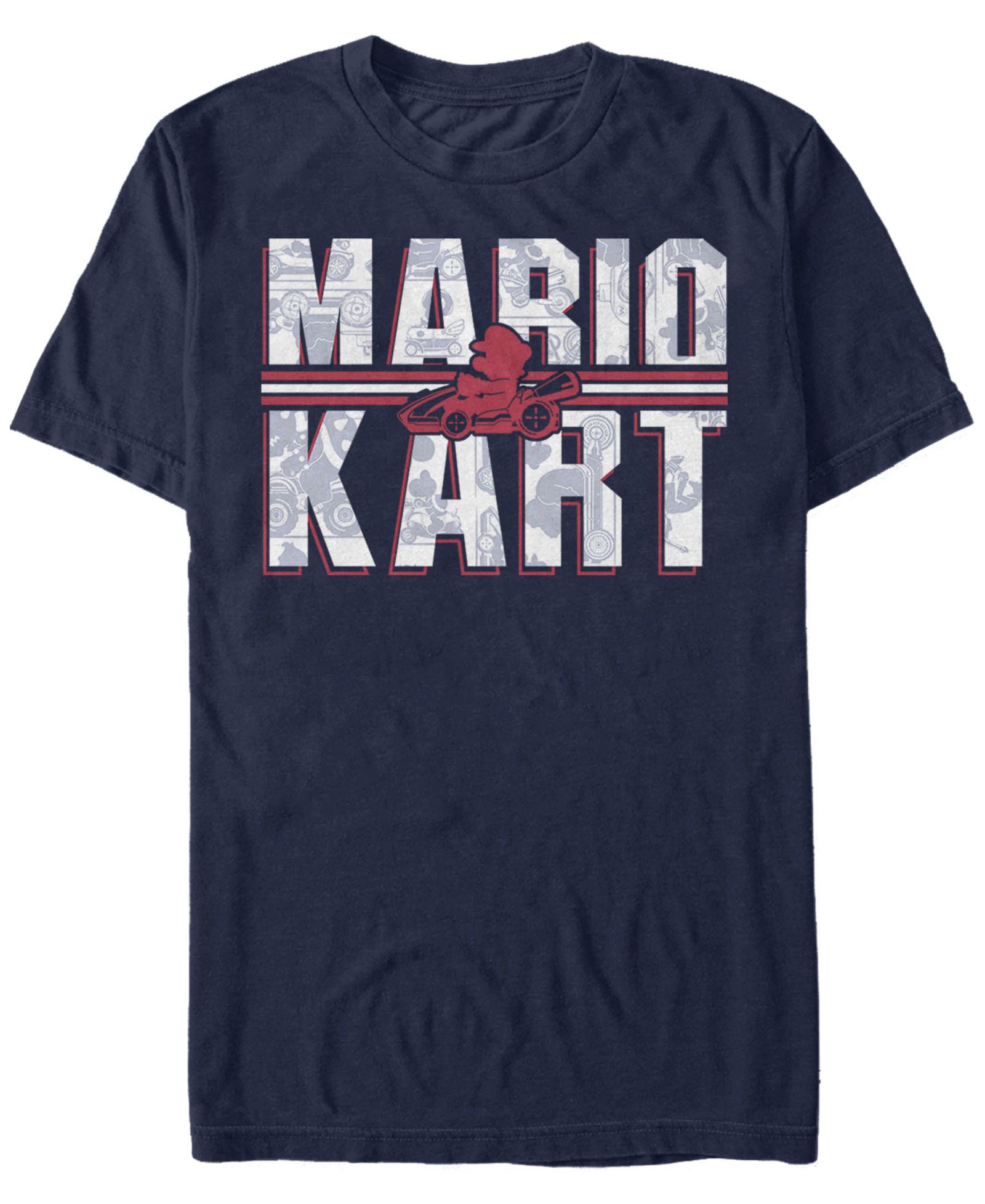 Мужская футболка Nintendo Mario Kart с логотипом Shadowed Logo и коротким рукавом