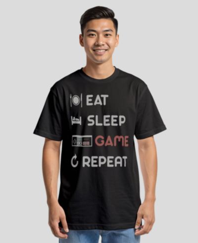 Fifth Sun Men's Nintendo Men's NES Eat Sleep Game Repeat Short-Sleeve T-Shirt