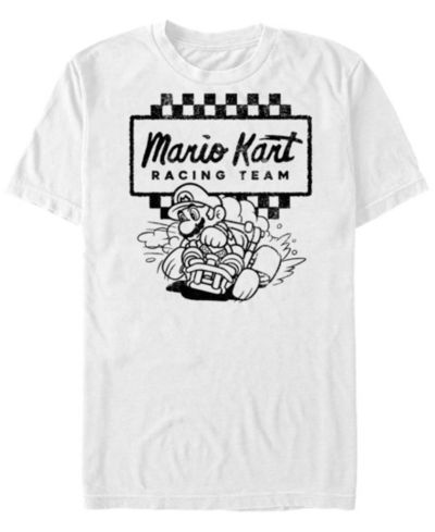 Nintendo Мужская футболка Mario Kart Retro Checkered Racing Team с коротким рукавом