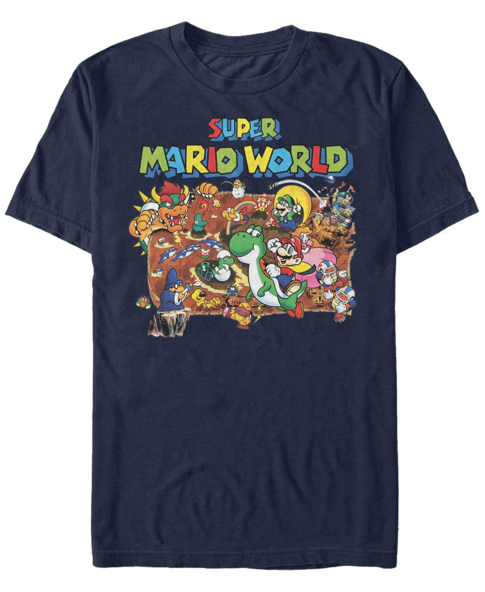 Nintendo Men's Super Mario World Map Short Sleeve T-Shirt