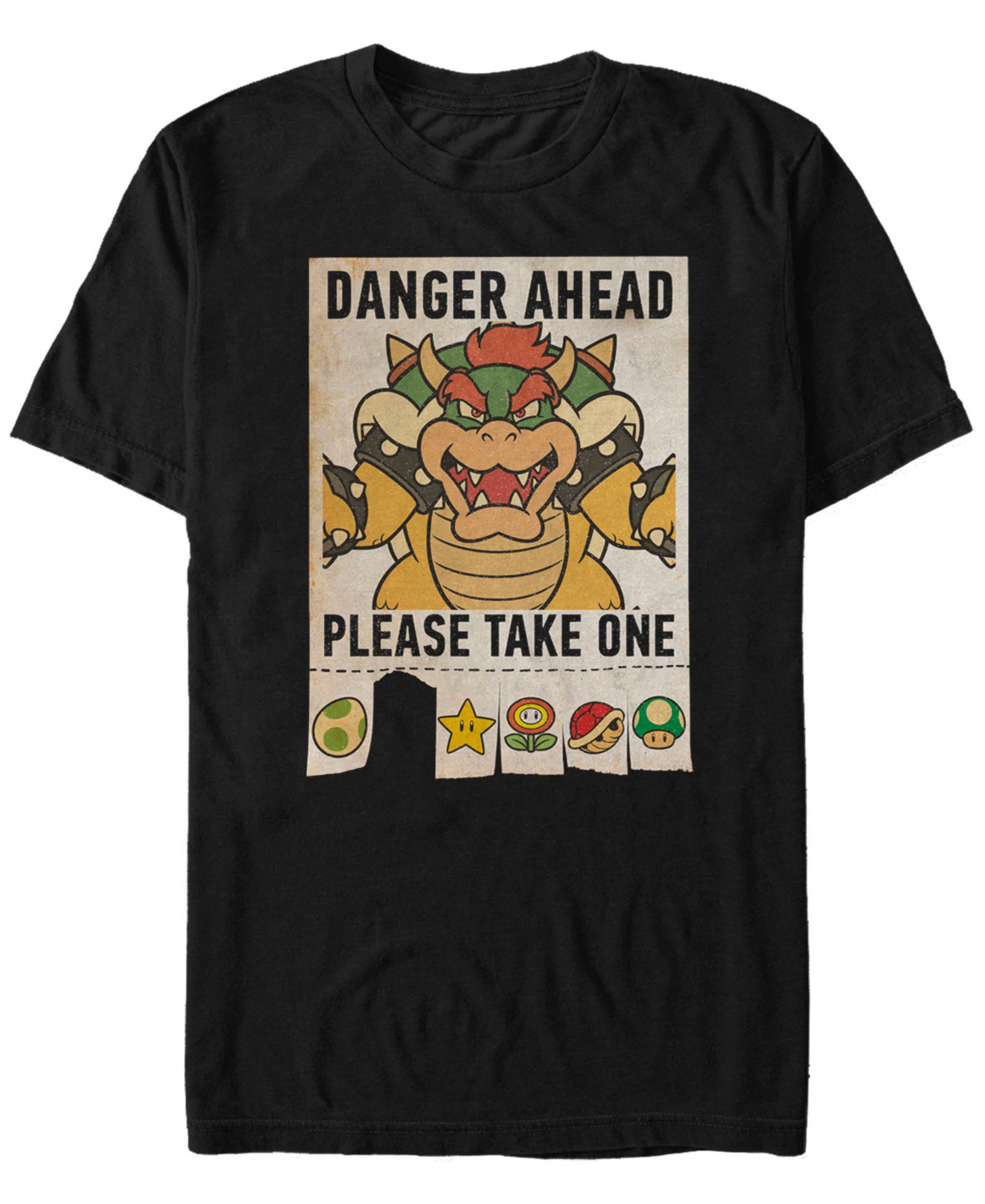 Nintendo футболка Super Mario Bowser Danger Ahead с коротким рукавом Мужская