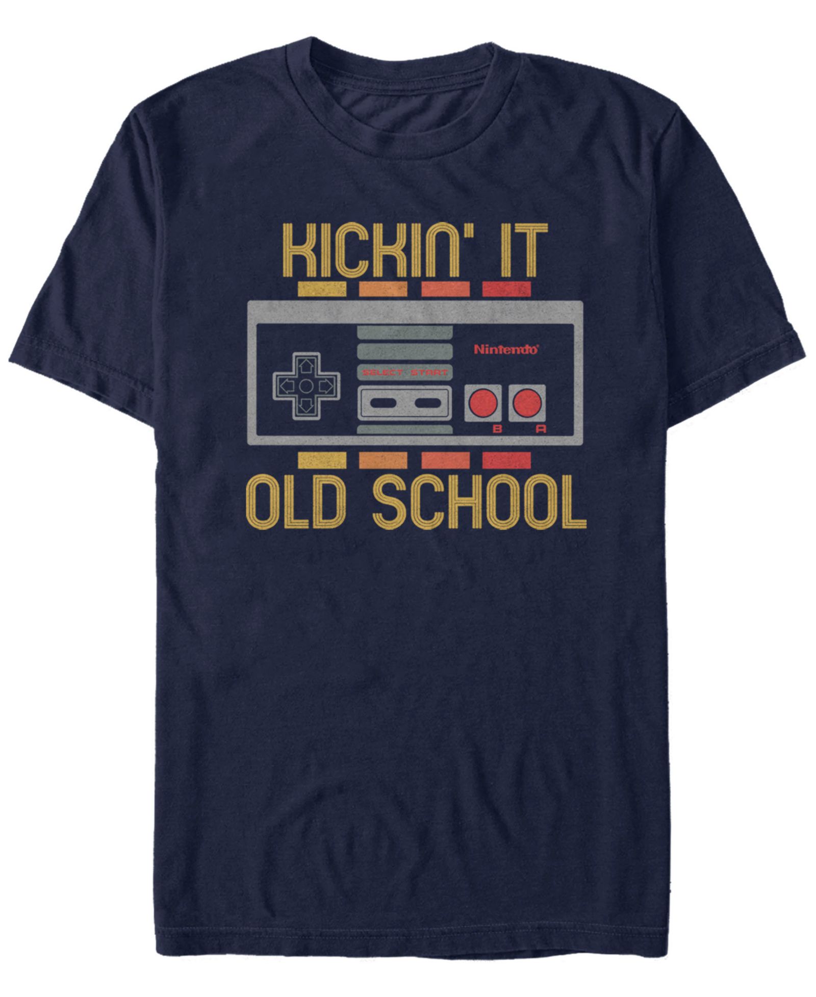 Nintendo Men's Classic NES Kickin It Old School Controller T-Shirt