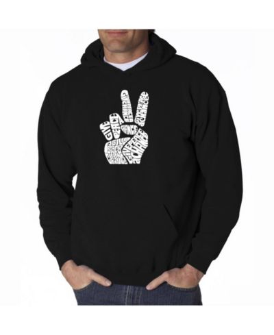LA Pop Art Мужской свитшот с капюшоном Word Art - Peace Fingers