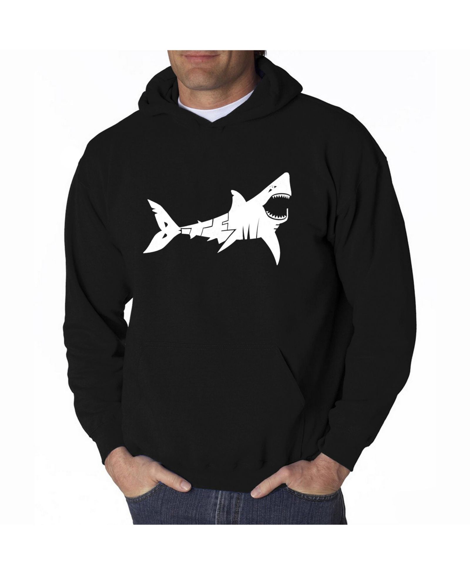LA Pop Art Men's Word Art Hooded Sweatshirt - Bite Me